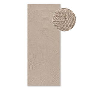 Béžový ručne tkaný vlnený behúň 80x200 cm Eleni Light Beige – Hanse Home
