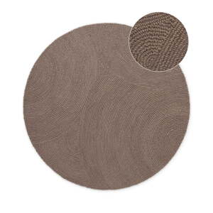 Taupe ručne tkaný vlnený okrúhly koberec ø 120 cm Eleni Taupe – Hanse Home