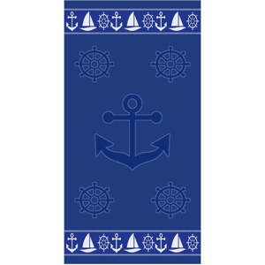 Modrá bavlnená plážová osuška 70x140 cm Anchor – B.E.S.