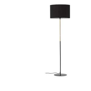 Čierna stojacia lampa s textilným tienidlom (výška  160 cm) Canar – Kave Home