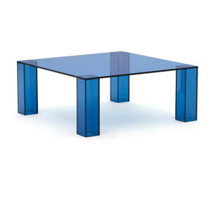 Modrý sklenený konferenčný stolík 85x85 cm Adularia – Kave Home