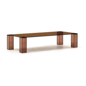 Hnedý sklenený konferenčný stolík 60x140 cm Adularia – Kave Home