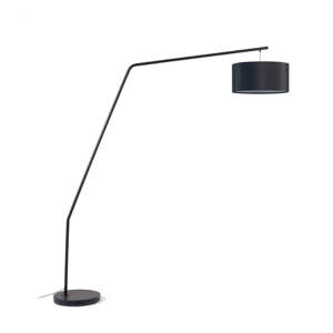 Čierna stojacia lampa s textilným tienidlom (výška  221,5 cm) Ciana – Kave Home