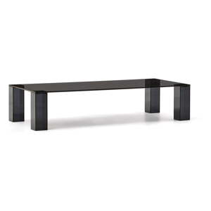Tmavosivý sklenený konferenčný stolík 60x140 cm Adularia – Kave Home