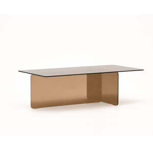 Hnedý sklenený konferenčný stolík 60x120 cm Zaren – Kave Home