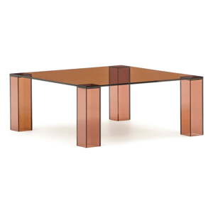 Hnedý sklenený konferenčný stolík 85x85 cm Adularia – Kave Home