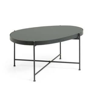 Čierny konferenčný stolík so sklenenou doskou 55x82 cm Marlet – Kave Home