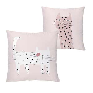 Detský vankúšik z bavlneného saténu 45x45 cm Meow Meow – Butter Kings
