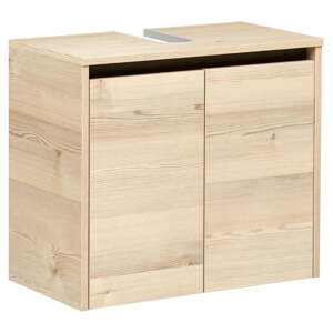 Závesná skrinka pod umývadlo v dekore borovice v prírodnej farbe 53x60 cm Quickset 393 – Pelipal