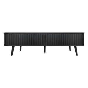 Čierny TV stolík v dekore duba 178x50x40 cm Rove – Woodman