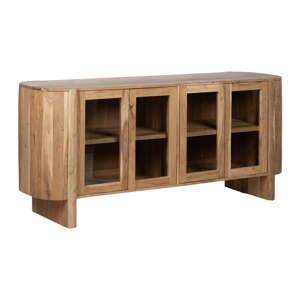 Vitrína z masívu akácie v prírodnej farbe 180x80x40 cm Creel – Ixia