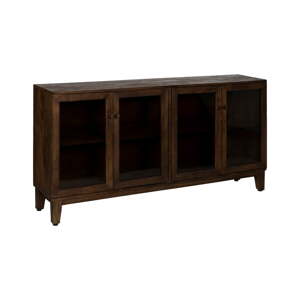 Hnedá vitrína z mangového dreva 180x87x35 cm Ravi – Ixia