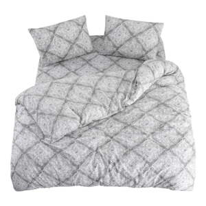 Sivé obliečky na jednolôžko/predĺžené s plachtou/3-dielne 160x220 cm Geometric – Mila Home