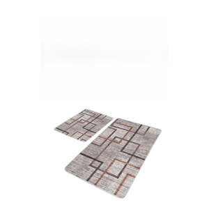 Sivé zamatové kúpeľňové predložky v súprave 2 ks 60x100 cm – Mila Home