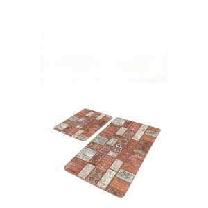 Hnedé zamatové kúpeľňové predložky v súprave 2 ks 60x100 cm – Mila Home