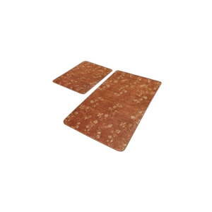 Hnedé zamatové kúpeľňové predložky v súprave 2 ks 60x100 cm – Mila Home