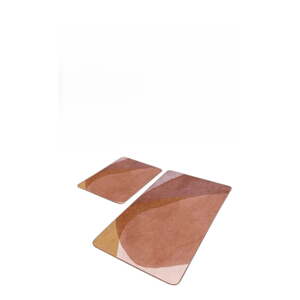 Hnedé zamatové kúpeľňové predložky v súprave 2 ks 60x100 cm – Mila Home