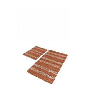 Hnedé zamatové kúpeľňové predložky v súprave 2 ks 60x100 cm – Mila Home