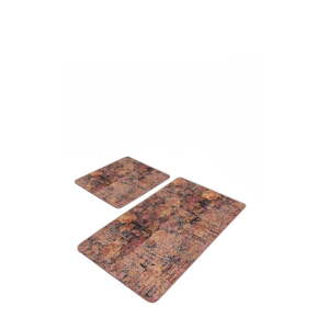 Hnedé zamatové kúpeľňové predložky v súprave 2 ks 60x100 cm – Mila Home