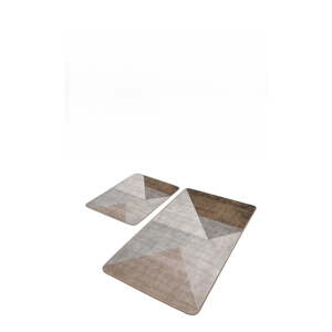 Sivé/hnedé zamatové kúpeľňové predložky v súprave 2 ks 60x100 cm – Mila Home