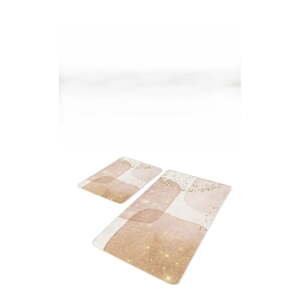 Béžové zamatové kúpeľňové predložky v súprave 2 ks 60x100 cm – Mila Home
