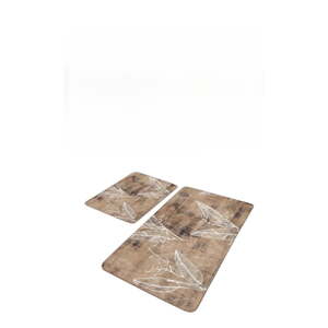 Hnedé zamatové kúpeľňové predložky v súprave 2 ks 60x100 cm – Mila Home