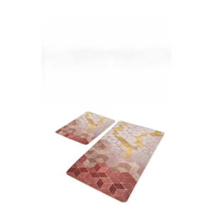 Ružové zamatové kúpeľňové predložky v súprave 2 ks 60x100 cm – Mila Home