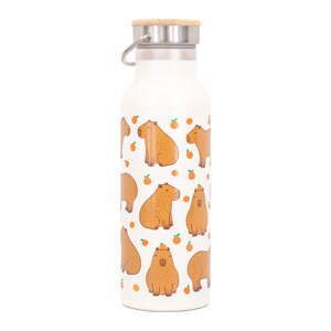 Hnedá/krémová cestovná antikoro fľaša 425 ml Capybara – Sass & Belle