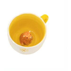 Žltý/krémový porcelánový hrnček 350 ml Surprise Highland Cow – Sass & Belle