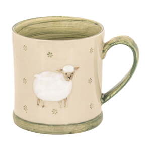 Zelený/béžový hrnček z kameniny 225 ml Sheep – Sass & Belle