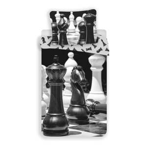 Čiern-obiela bavlnená detská obliečka na jednolôžko 140x200 cm Chess – Jerry Fabrics