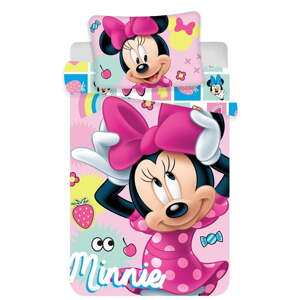 Ružová bavlnená detská obliečka do postieľky 100x135 cm Minnie "Sweet" – Jerry Fabrics