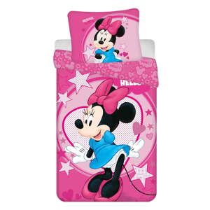 Ružová detská obliečka na jednolôžko z mikrovlákna 140x200 cm Minnie "Hello" – Jerry Fabrics