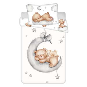 Biela bavlnená detská obliečka do postieľky 100x135 cm Teddy Bear "Ribbon" – Jerry Fabrics