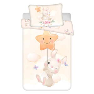 Žltá bavlnená detská obliečka do postieľky 100x135 cm Bunny "Star" – Jerry Fabrics