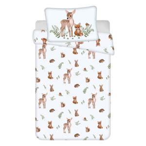 Biela/hnedá bavlnená detská obliečka do postieľky 100x135 cm Forest Animals – Jerry Fabrics