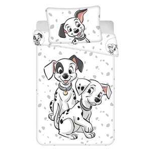 Biela bavlnená detská obliečka do postieľky 100x135 cm 101 Dalmatians – Jerry Fabrics