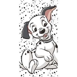 Čiern-obiela bavlnená detská osuška 70x140 cm 101 Dalmatians "Lucky" – Jerry Fabrics