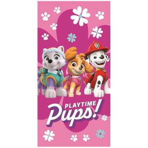 Ružová bavlnená detská osuška 70x140 cm Paw Patrol – Jerry Fabrics