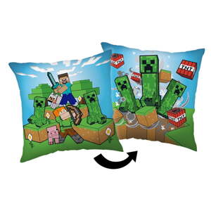 Detský vankúšik 40x40 cm Minecraft "Creeper Rush" – Jerry Fabrics