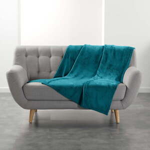 Modrá deka z mikroflanelu 125x150 cm Flanou – douceur d'intérieur
