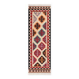 Červený obojstranný ručne tkaný vlnený behúň 60x190 cm Kamal Kian – Nouristan