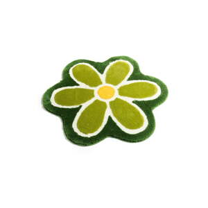 Zelená kúpeľňová predložka ø 90 cm Flower – Foutastic
