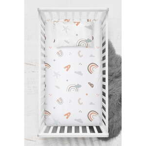 Biela detská plachta do postieľky z bavlny renforcé 100x150 cm Abc – Mijolnir