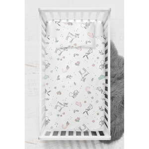Biela detská obliečka do postieľky z bavlny renforcé 100x150 cm Flowers – Mijolnir
