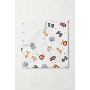 Biela mušelínová detská deka 75x100 cm Zoo – Mijolnir