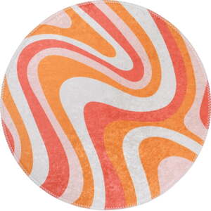 Oranžový prateľný okrúhly koberec ø 100 cm Colors of Joy – Vitaus