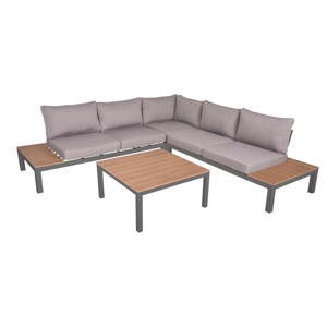 Béžová hliníková záhradná lounge súprava pre 4 osoby Valentina – Garden Pleasure