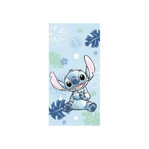 Modrá bavlnená detská osuška 70x140 cm Lilo a Stitch "Ohana Blue" – Jerry Fabrics