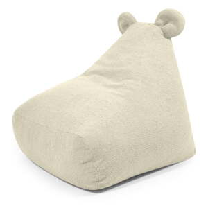 Krémovobiely detský sedací vak z textílie buklé Snug 80 Bear – SLOWDOWN